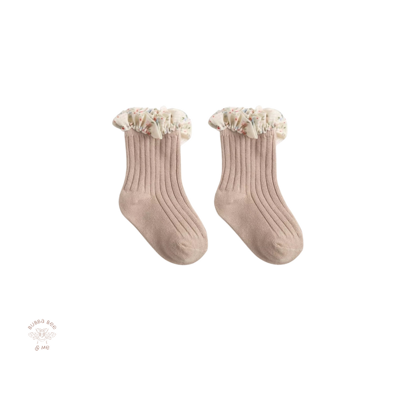Cotton Socks - Floral Frill.