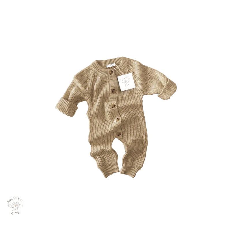 Knitted Onesie - Caramel.