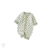 Checkered Green Onesie, knitted check, Green and white check,Bubba Bee & Me