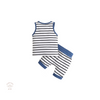 Baby boy Royal Blue and Navy stripe 2-piece set, Baby Boy summer set, Baby boy shorts and singlet, Bubba Bee & Me.
