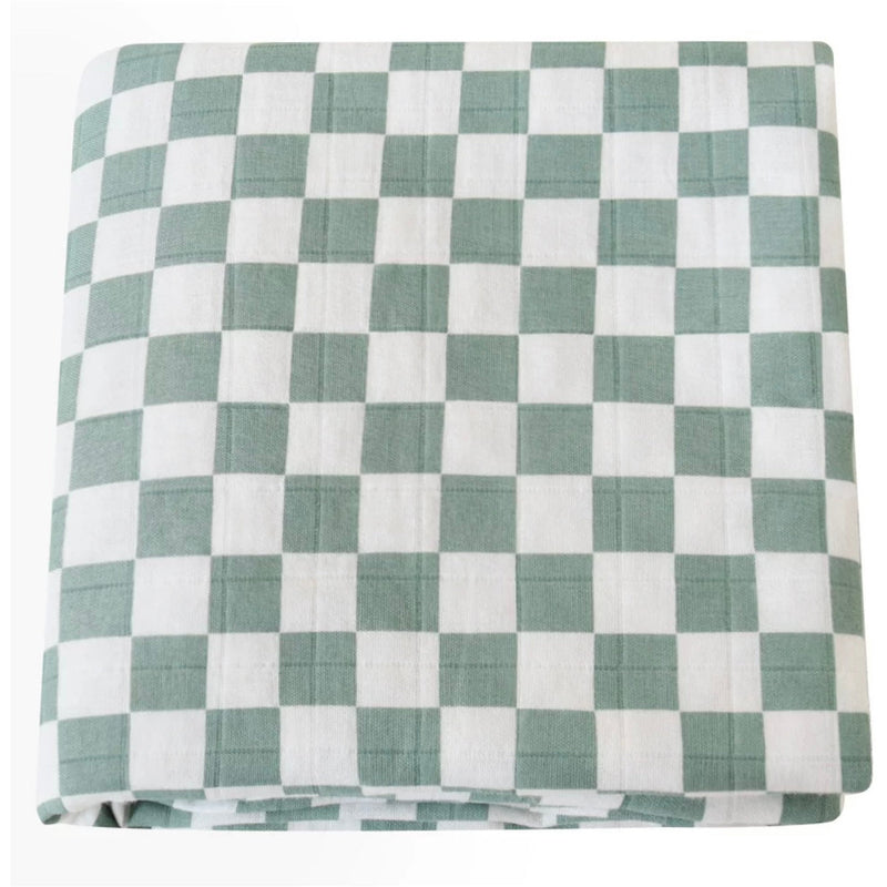 Swaddle - Organic - Check Green.
